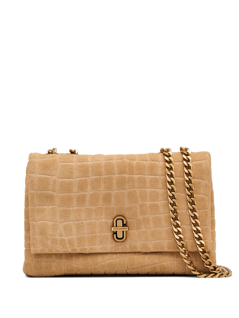 Marc Jacobs Borsa a spalla The Slim in pelle scamosciata con catena - Marrone