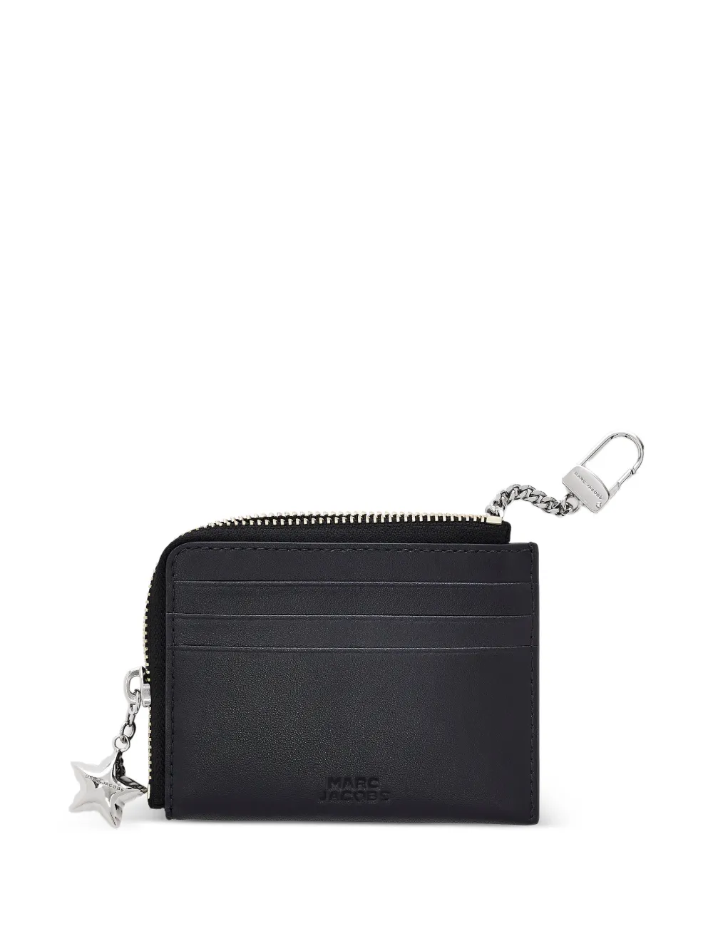 Marc Jacobs Portemonnee met sterbedel en rits Zwart