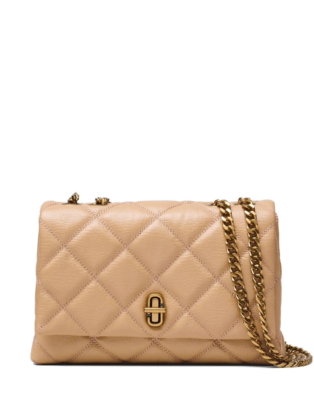 Marc Jacobs The Slim quilted dual-chain leather shoulder bag - Neutrals