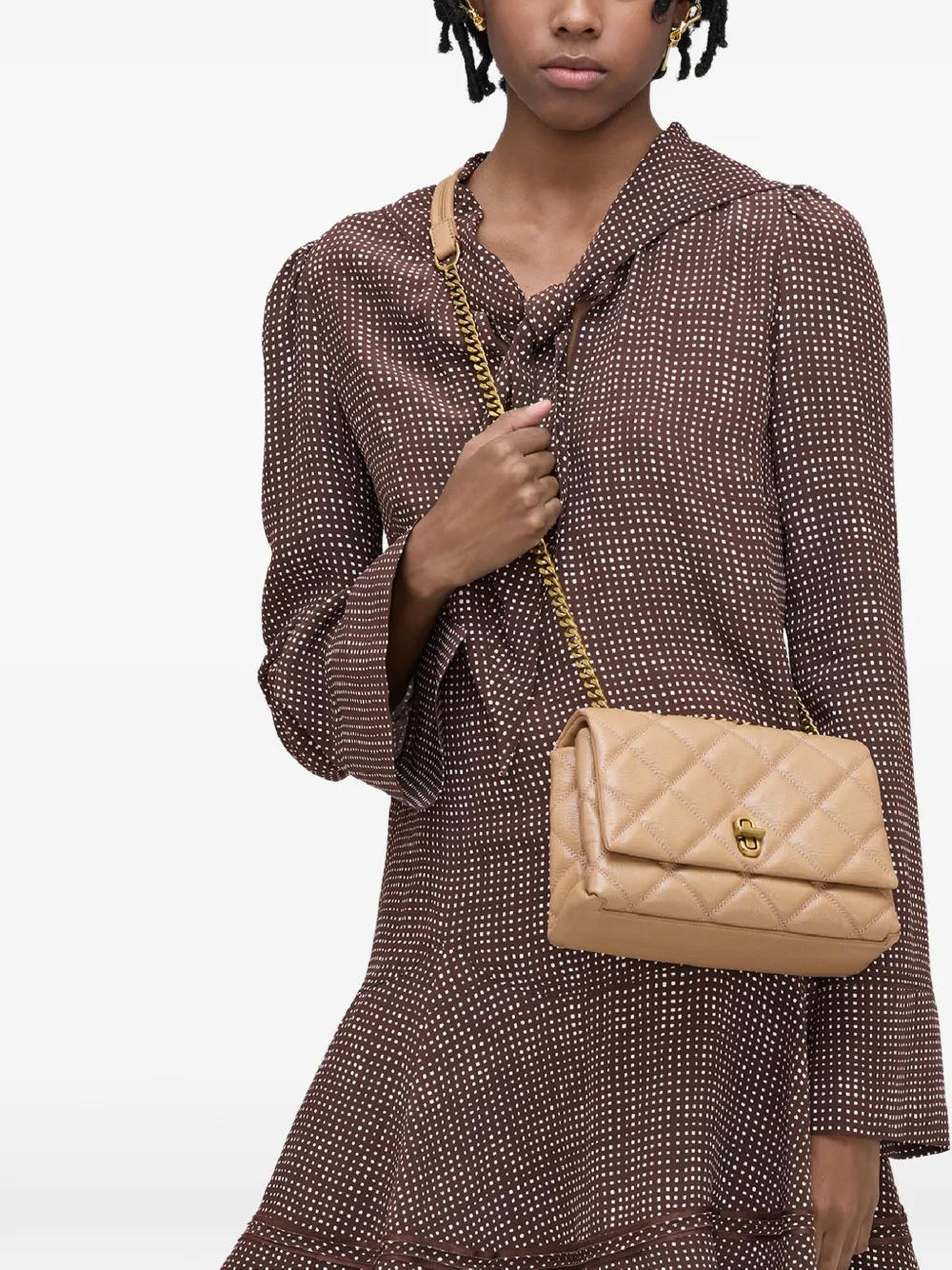  Marc Jacobs The Slim Quilted Dual-chain Leather Shoulder Bag - Neutrals 