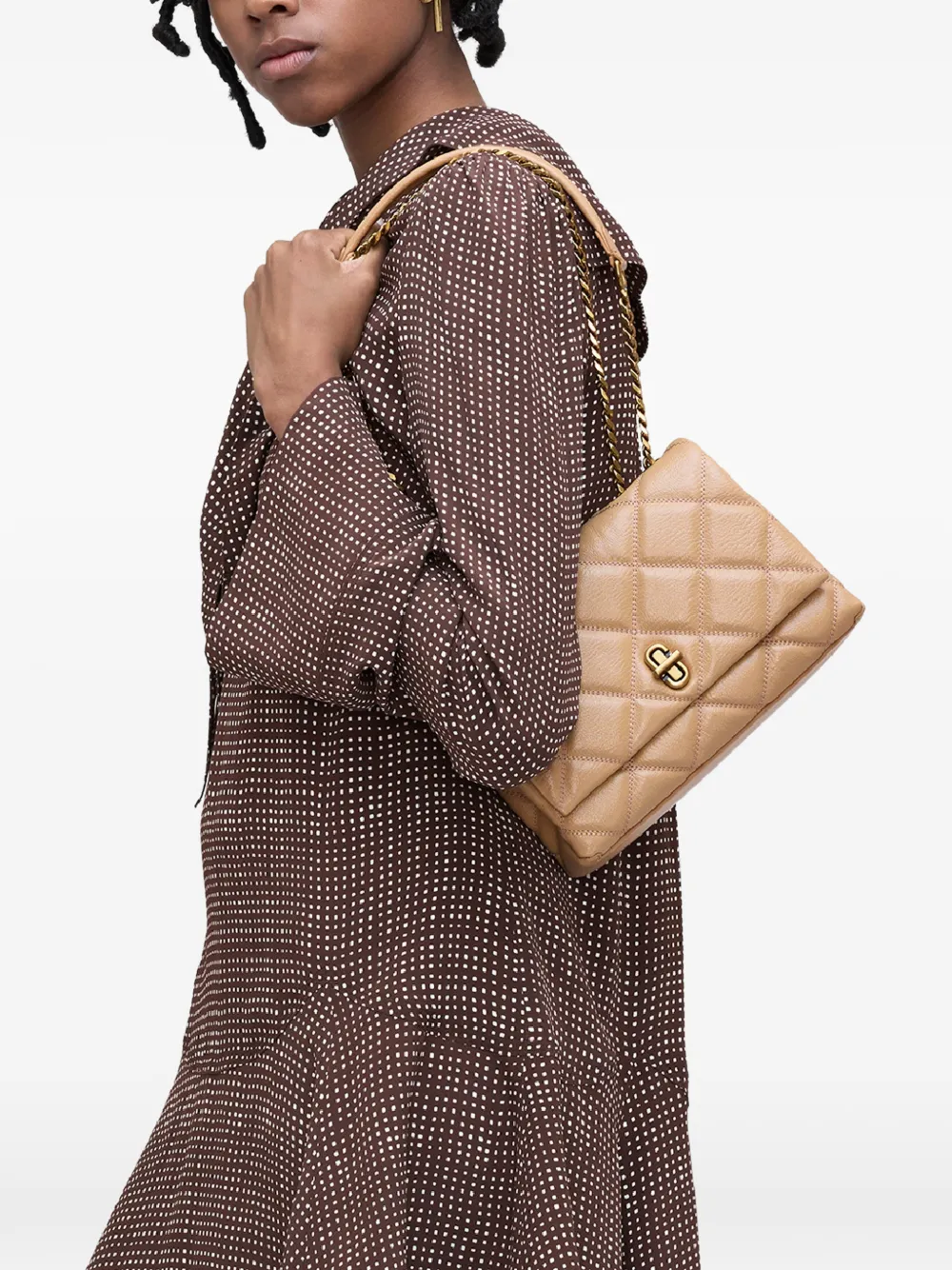 Marc Jacobs The Slim Quilted Dual-chain Leather Shoulder Bag - Neutrals 