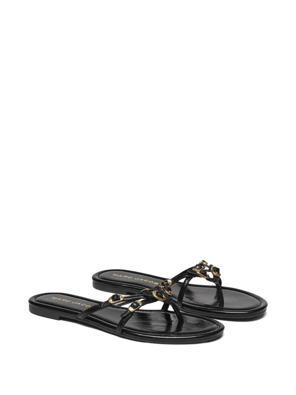 Marc Jacobs The Kiki leren sandalen met gespdetail Zwart