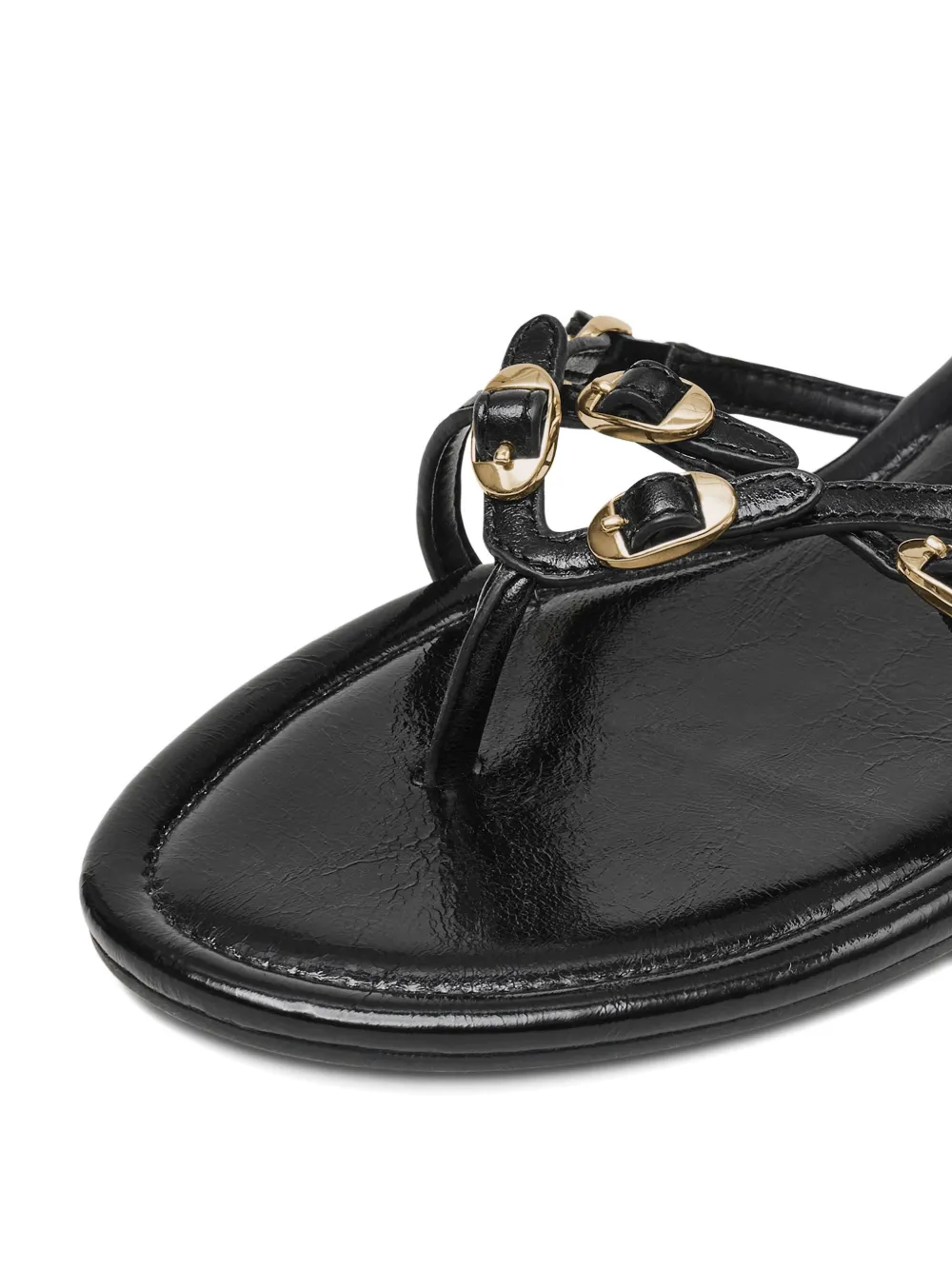 Marc Jacobs The Kiki leren sandalen met gespdetail Zwart