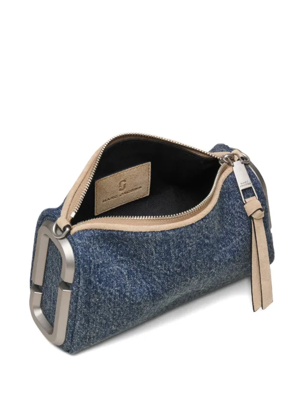 MARC JACOBS ショルダーバッグ ブルー ラメ Marc Jacobs The Snapshot デニム スエード ショルダーバッグ | ブルー