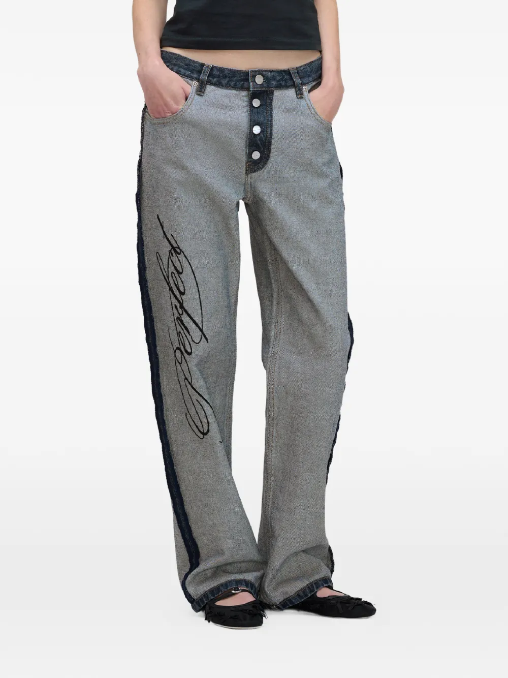 Marc Jacobs Perfect Imperfect gestreepte jeans Grijs