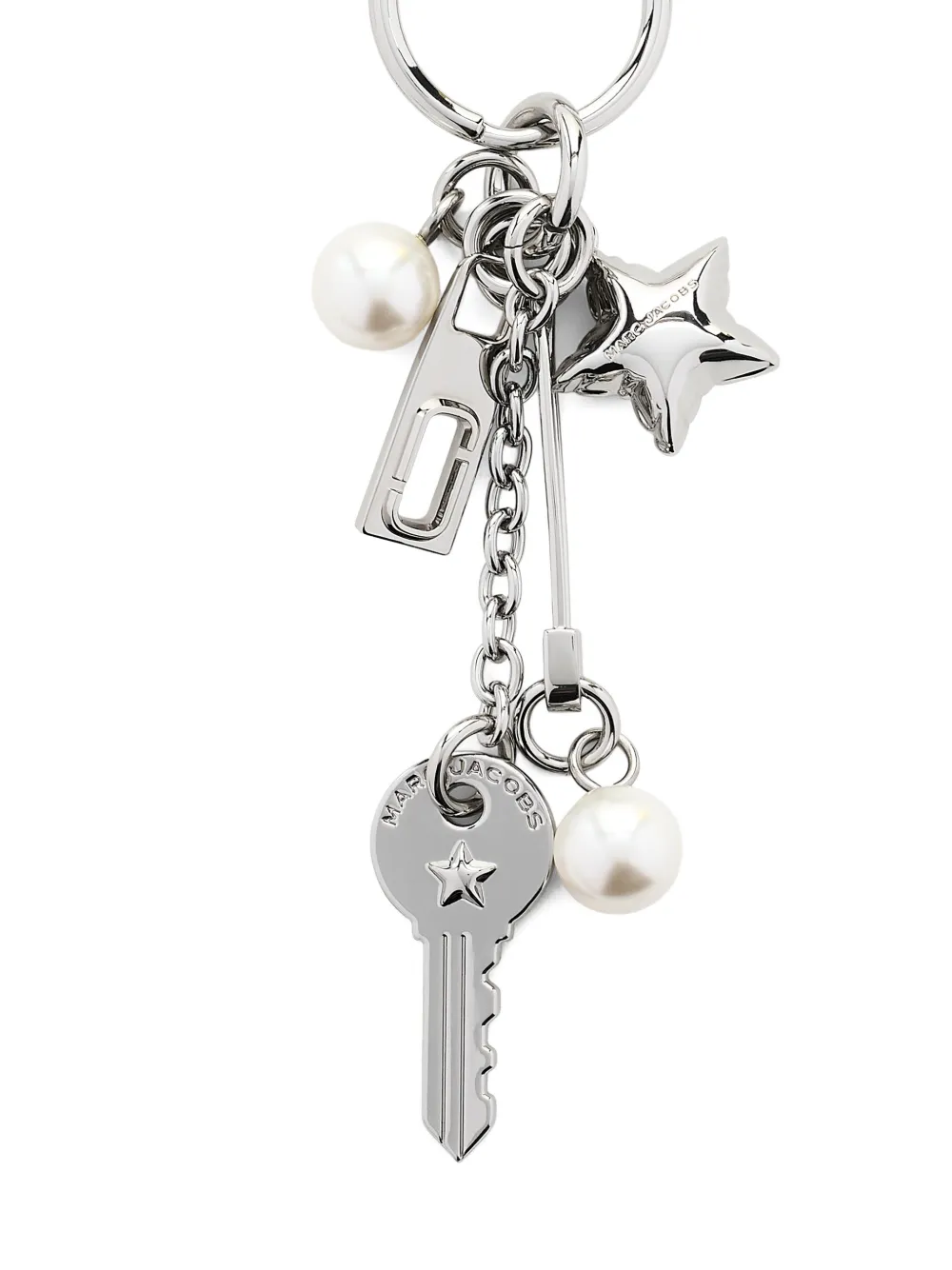grommet pearl metal bag charm