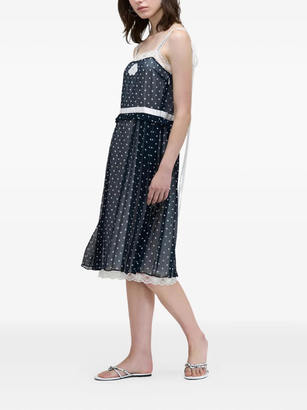  Marc Jacobs Ribbon Lace Chiffon Dress - Blue 