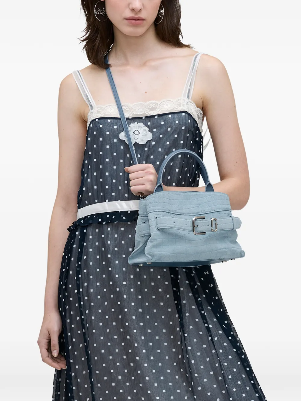 Marc Jacobs The Croc Dakota kleine suède shopper Blauw