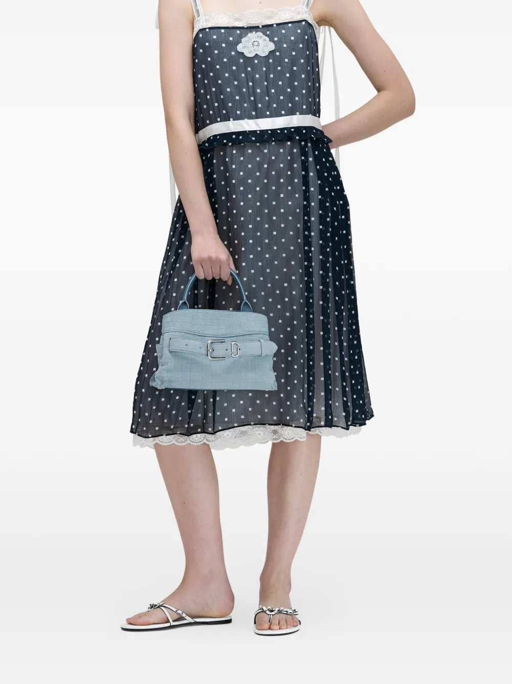 Marc Jacobs The Croc Dakota kleine suède shopper Blauw