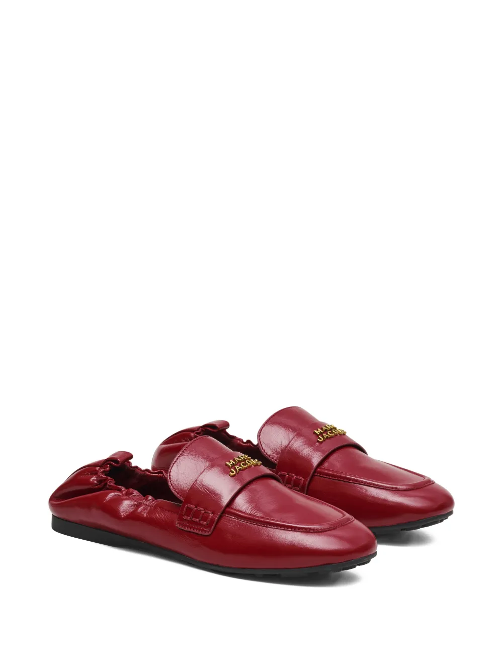 Marc Jacobs Leren loafers met logoplakkaat Rood