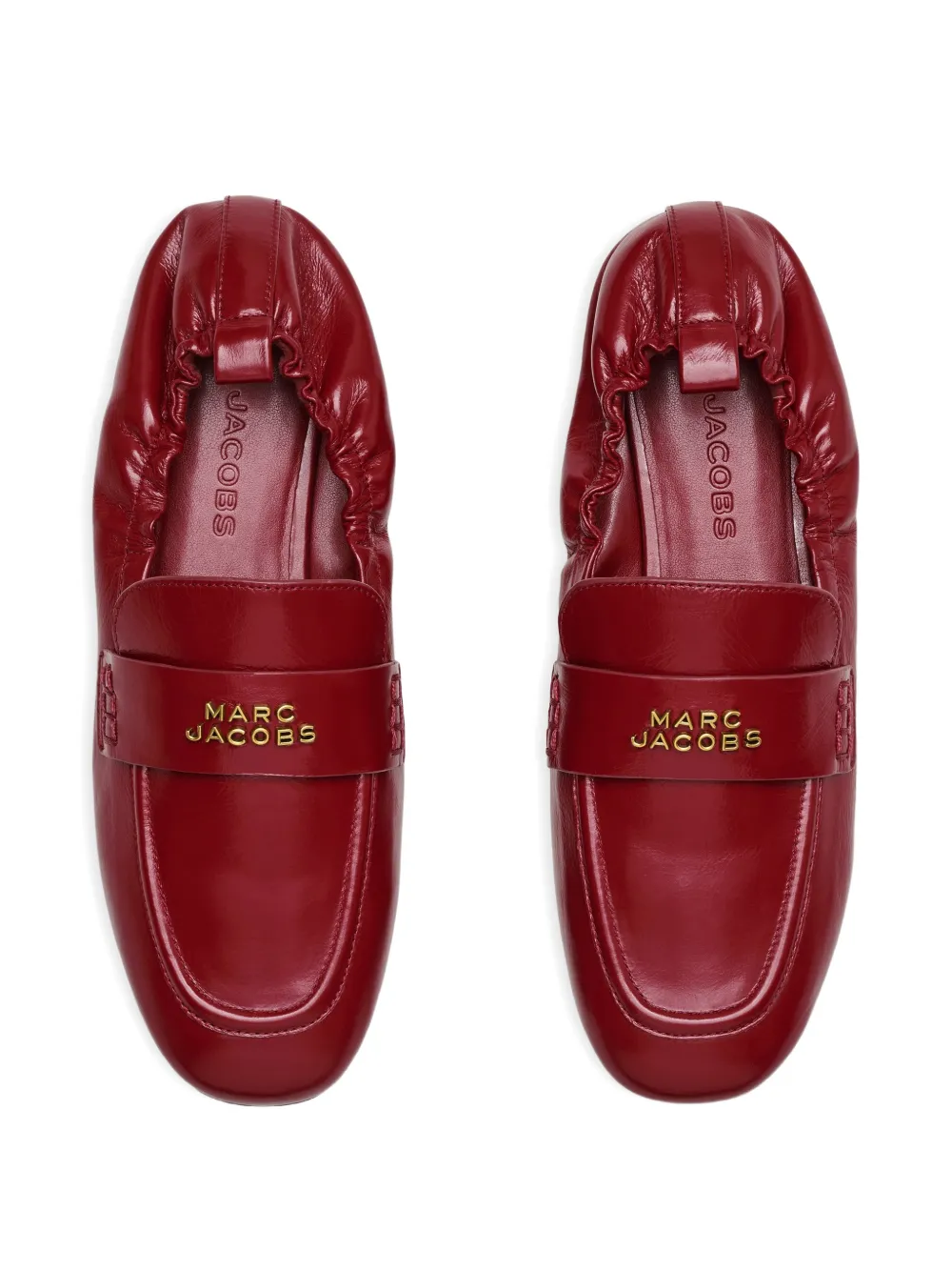 Marc Jacobs Leren loafers met logoplakkaat Rood