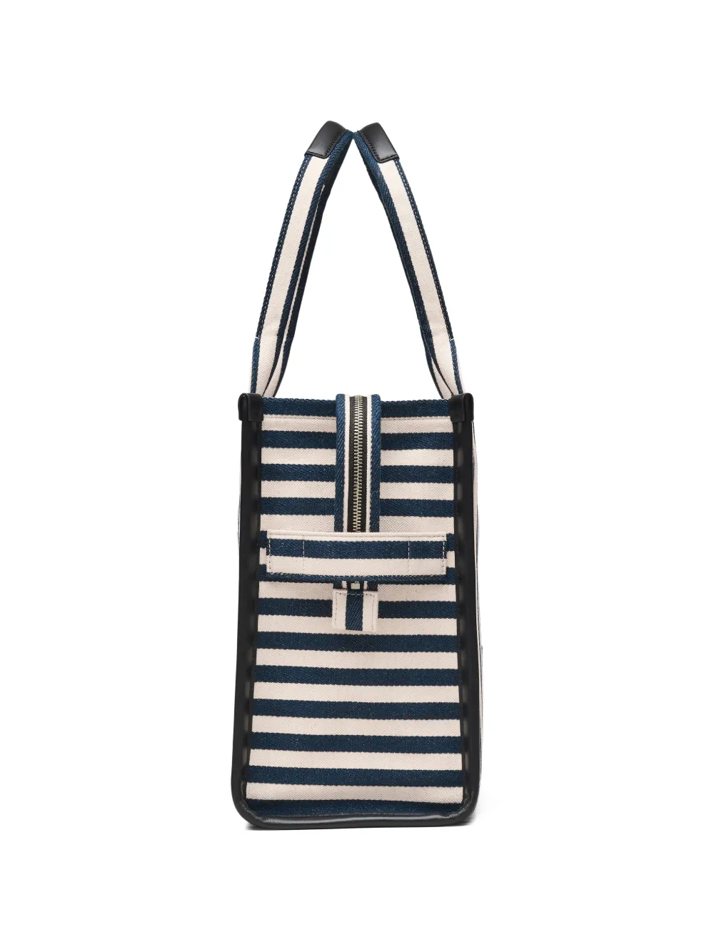 Marc Jacobs The Large shopper met gestreept canvas Blauw