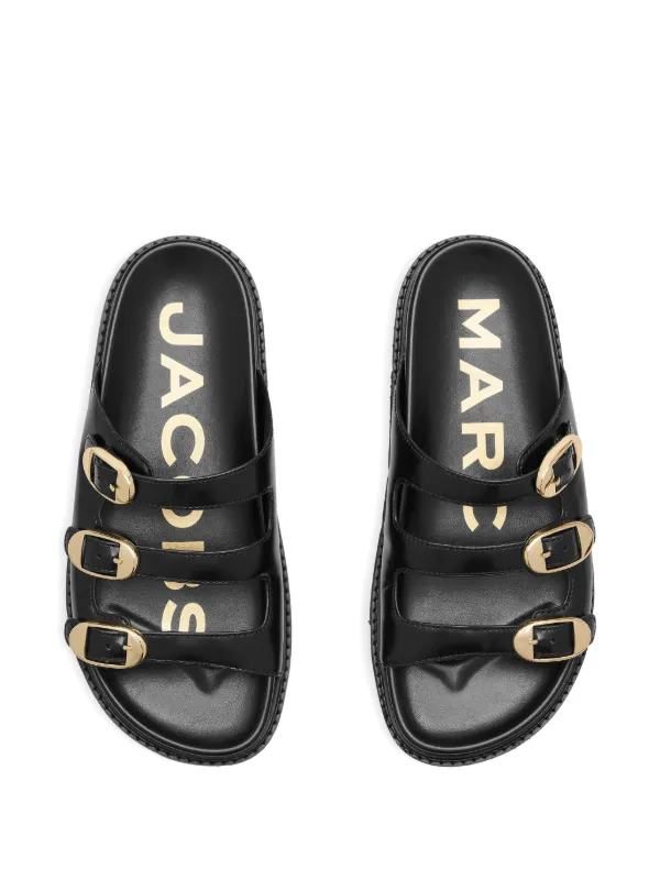Marc Jacobs buckle-detail Leather Slides | Black | FARFETCH ZA