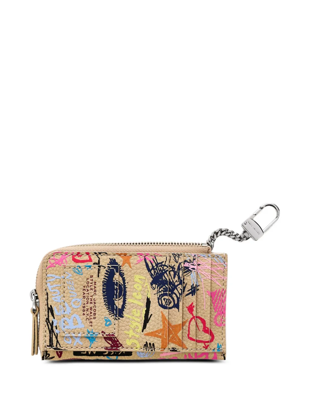 Marc Jacobs Leren portemonnee met rits Beige
