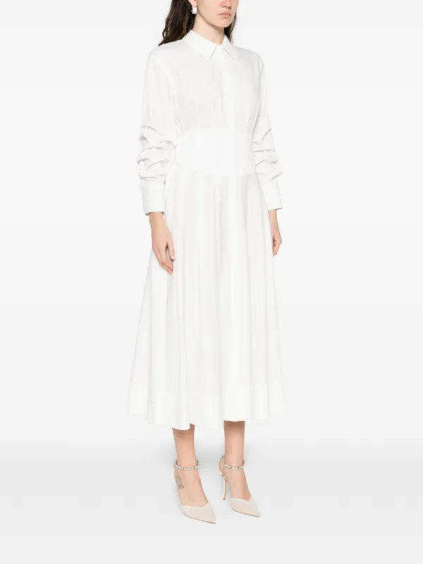 button down dress with corset Linen Corset Button-Down Dress