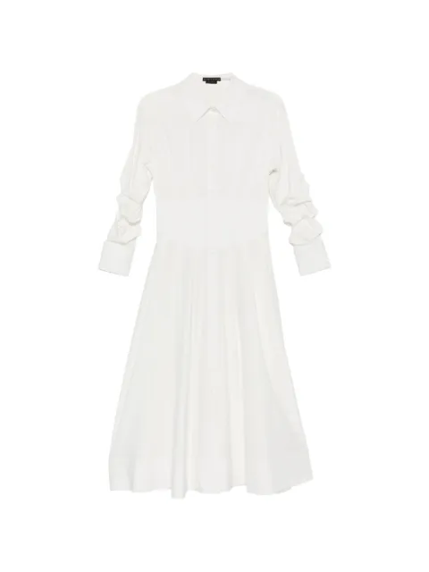 alice + olivia button-down corset midi dress