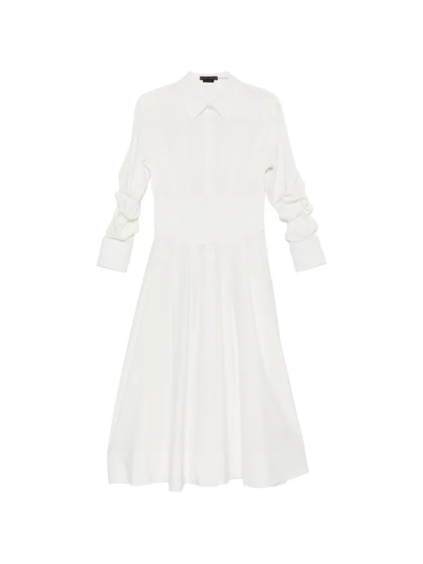 button down dress with corset Shirred Corset Buttondown Dress