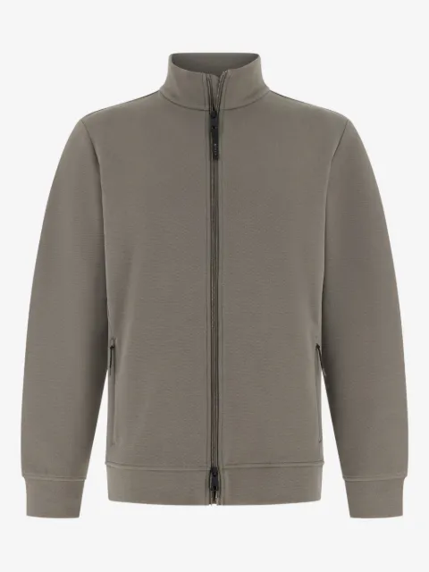 Boggi Milano zipped sweatshirt in cotton blend scuba piqué