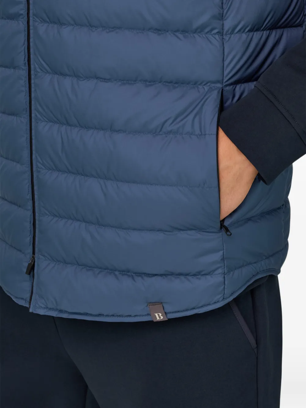 Boggi Milano Bodywarmer met logopatch Blauw