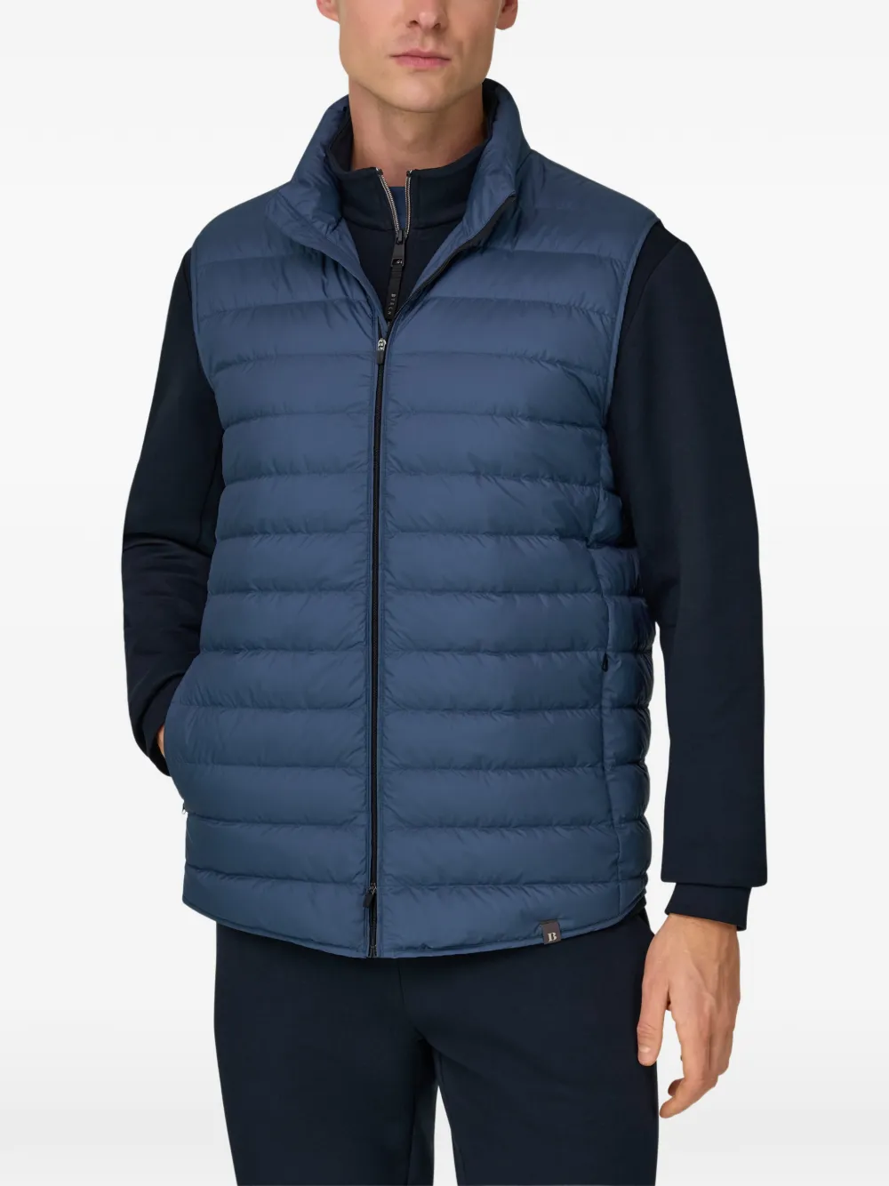 Boggi Milano Bodywarmer met logopatch Blauw