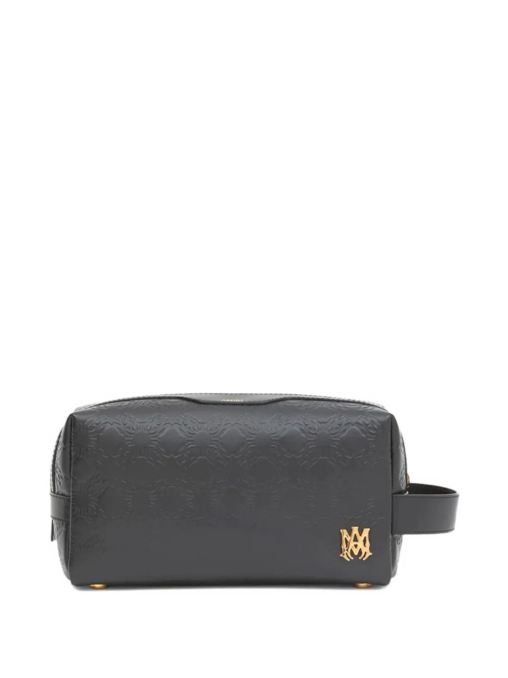AMIRI logo leather toiletry bag - Schwarz