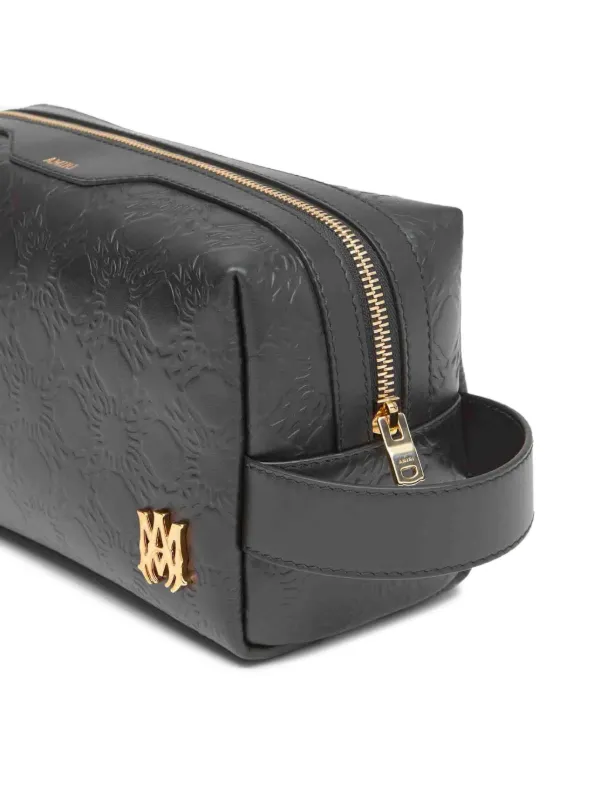 Amiri Logo Leather Toiletry Bag - Black Amiri Logo Leather Toiletry Bag - Black