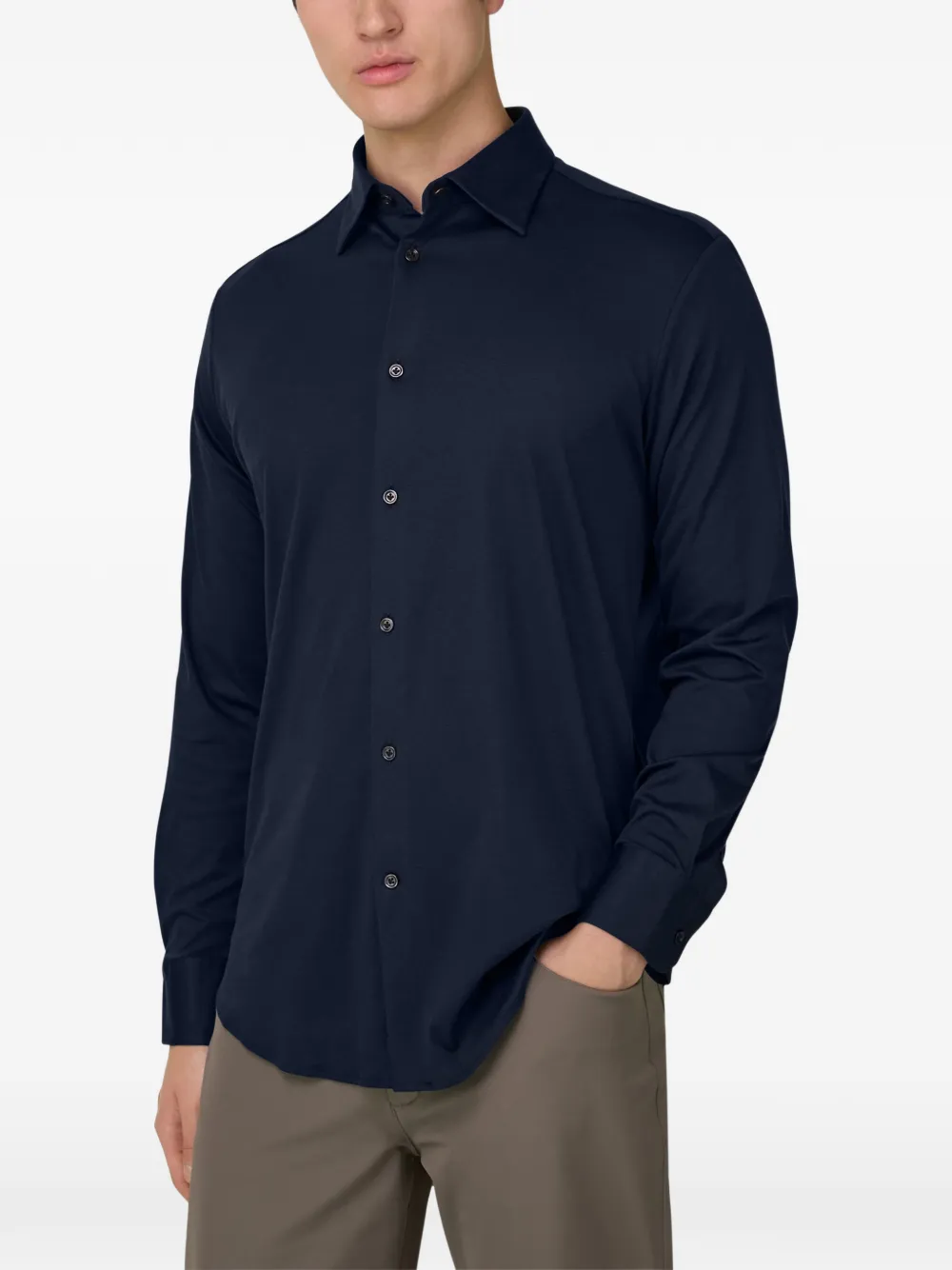 Boggi Milano New York poloshirt met kraag Blauw