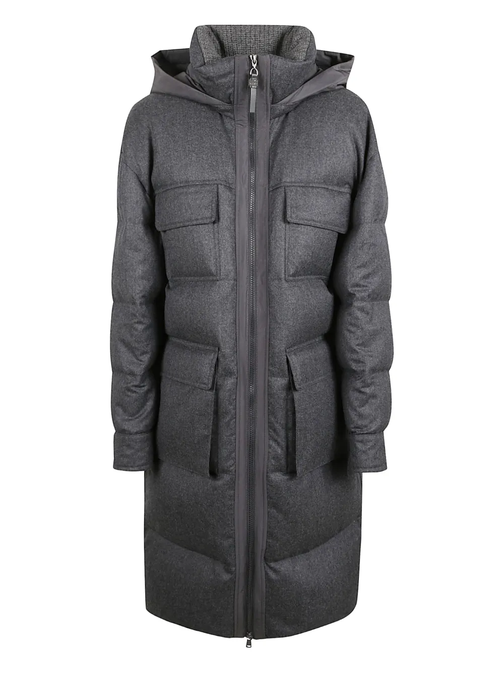 Brunello Cucinelli hooded padded coat - Grey