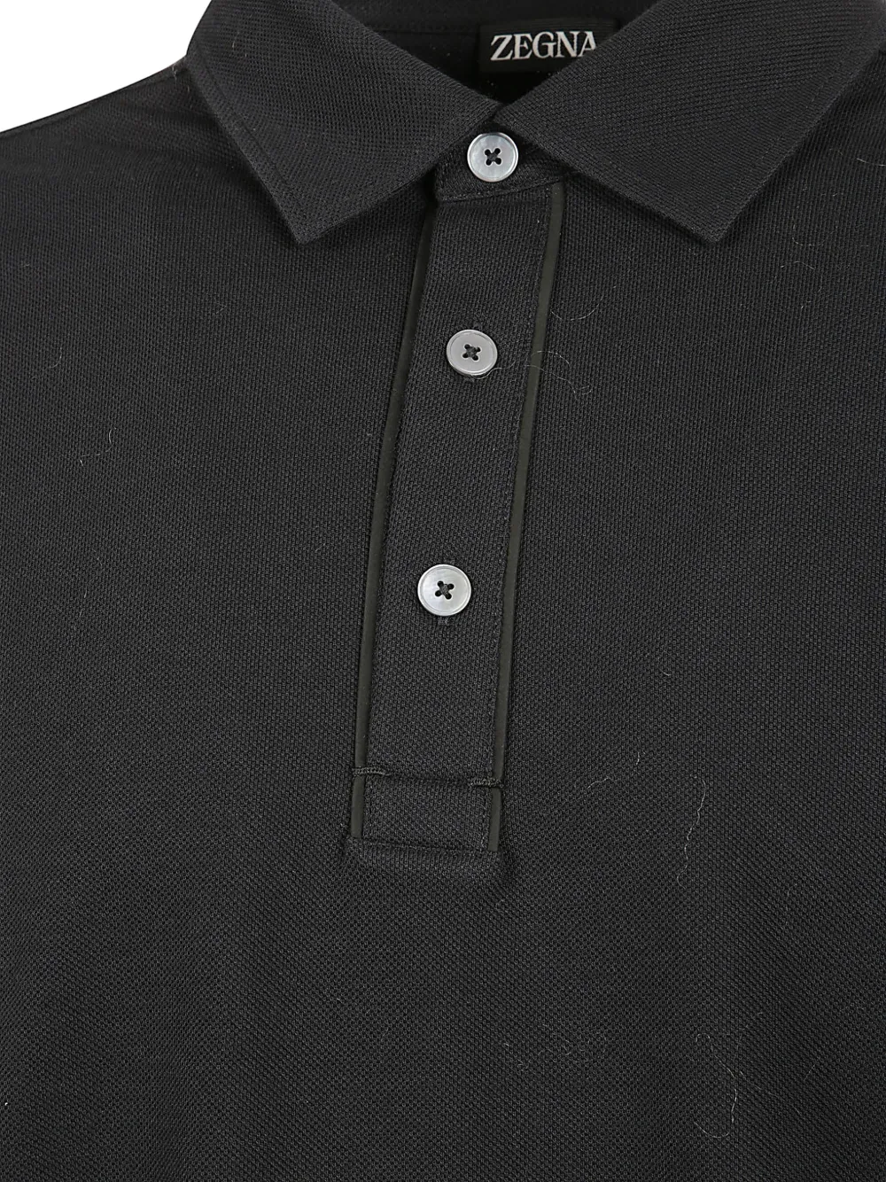 Zegna Poloshirt met knopen Zwart
