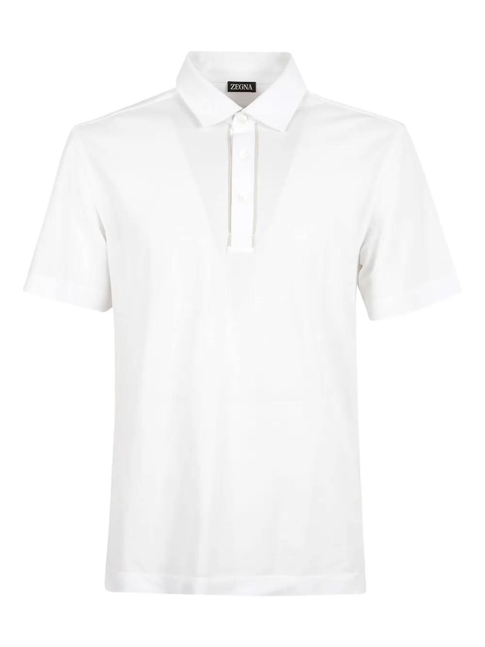 Zegna buttoned piped-trim polo shirt - Bianco
