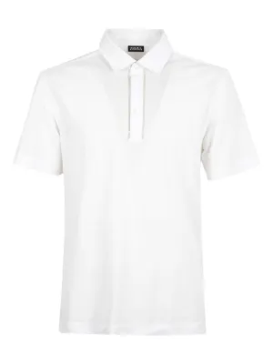 Brioni logo-embroidered Wool Polo Shirt | Neutrals | FARFETCH