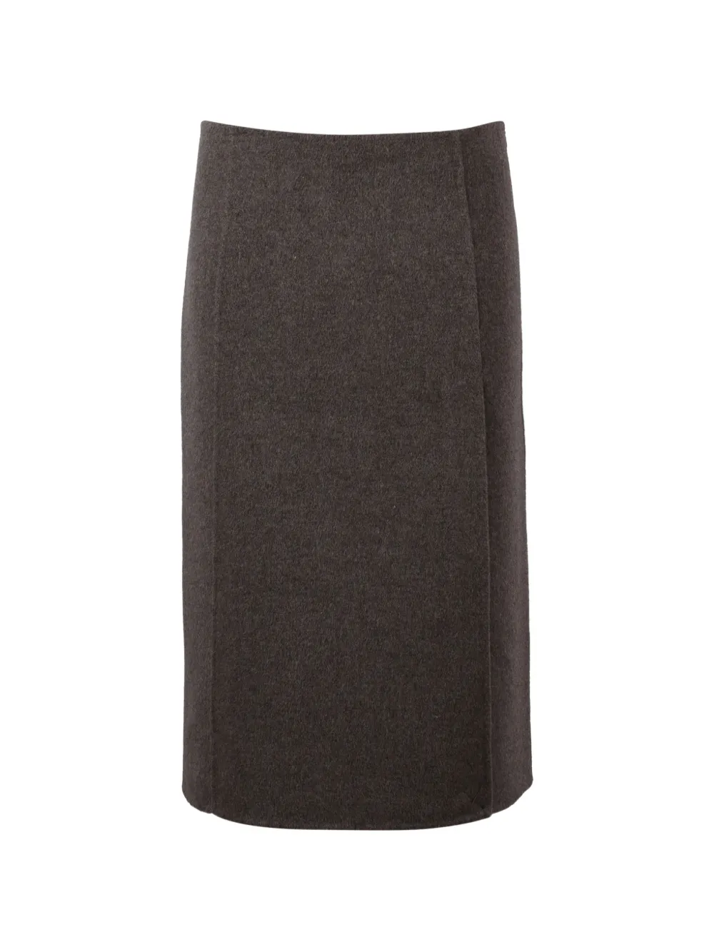 P.a.r.o.s.h Wool Midi Skirt In Gray