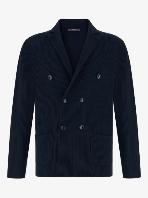 Boggi Milano knitted cotton double-breasted jacket