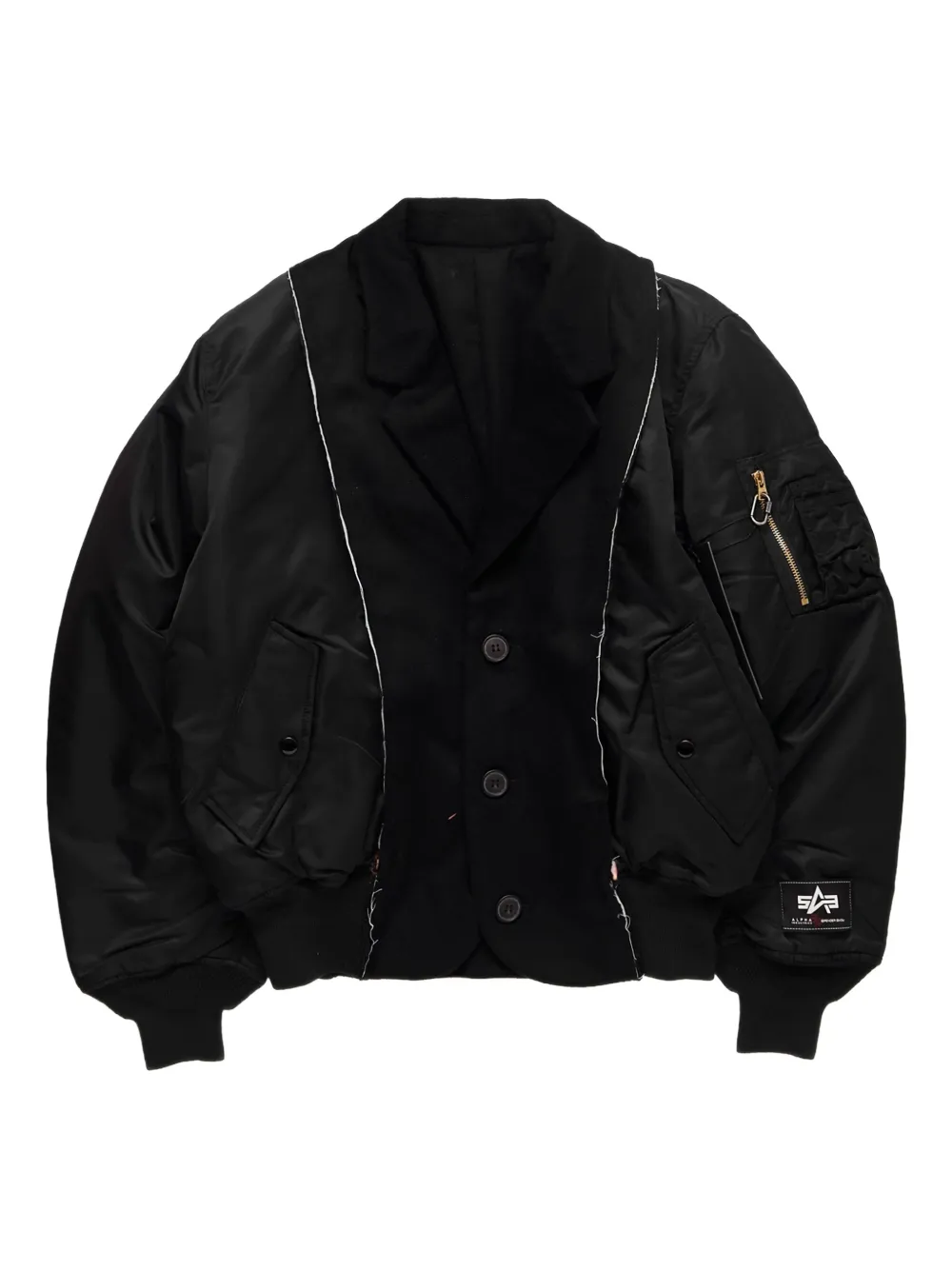 Spencer Badu buttoned bomber jacket | Black | Image 1