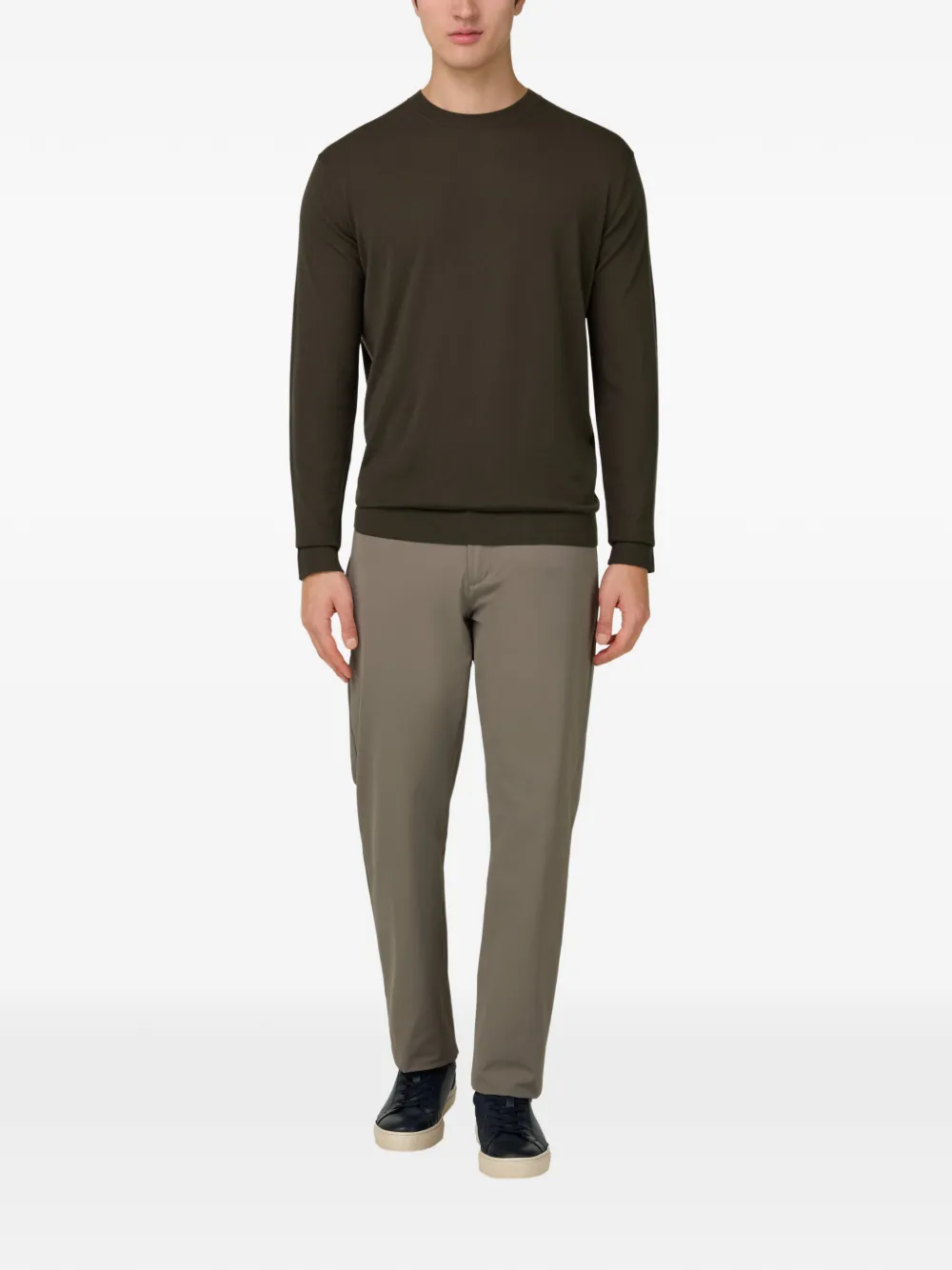 Boggi Milano Gebreide trui met ronde hals - Groen