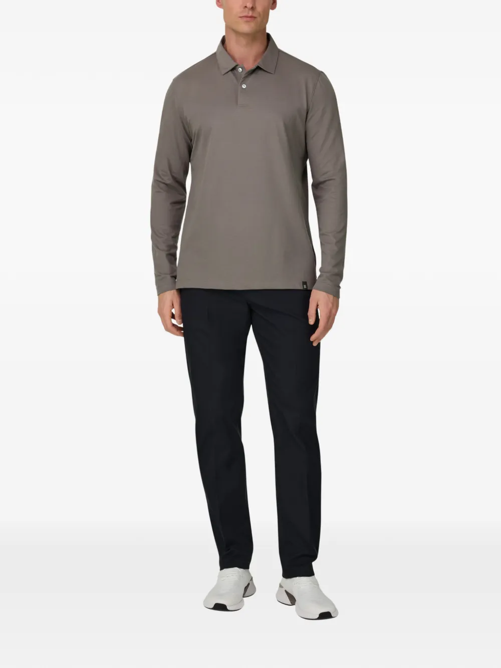 Boggi Milano Piqu&eacute; poloshirt met applicatie - Grijs