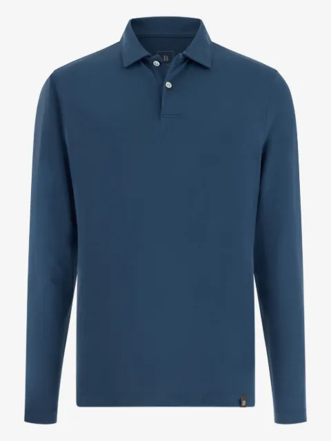 Boggi Milano appliquéd pique polo shirt