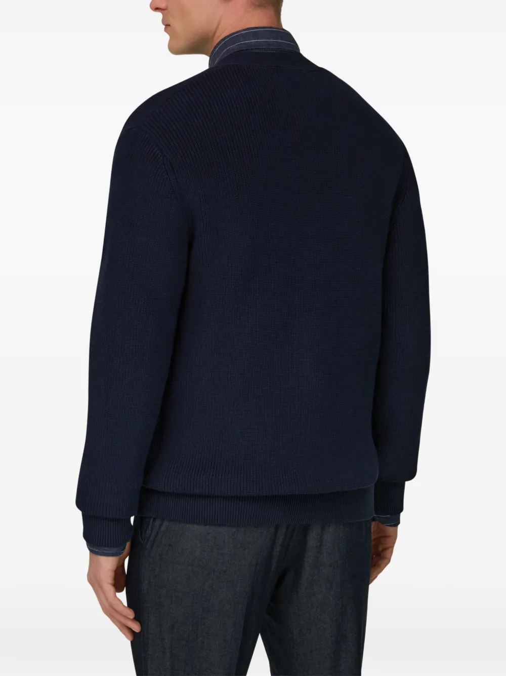 ribbed patch pocket cardigan by Boggi Milano