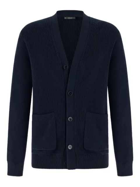 Boggi Milano ribbed patch pocket cardigan