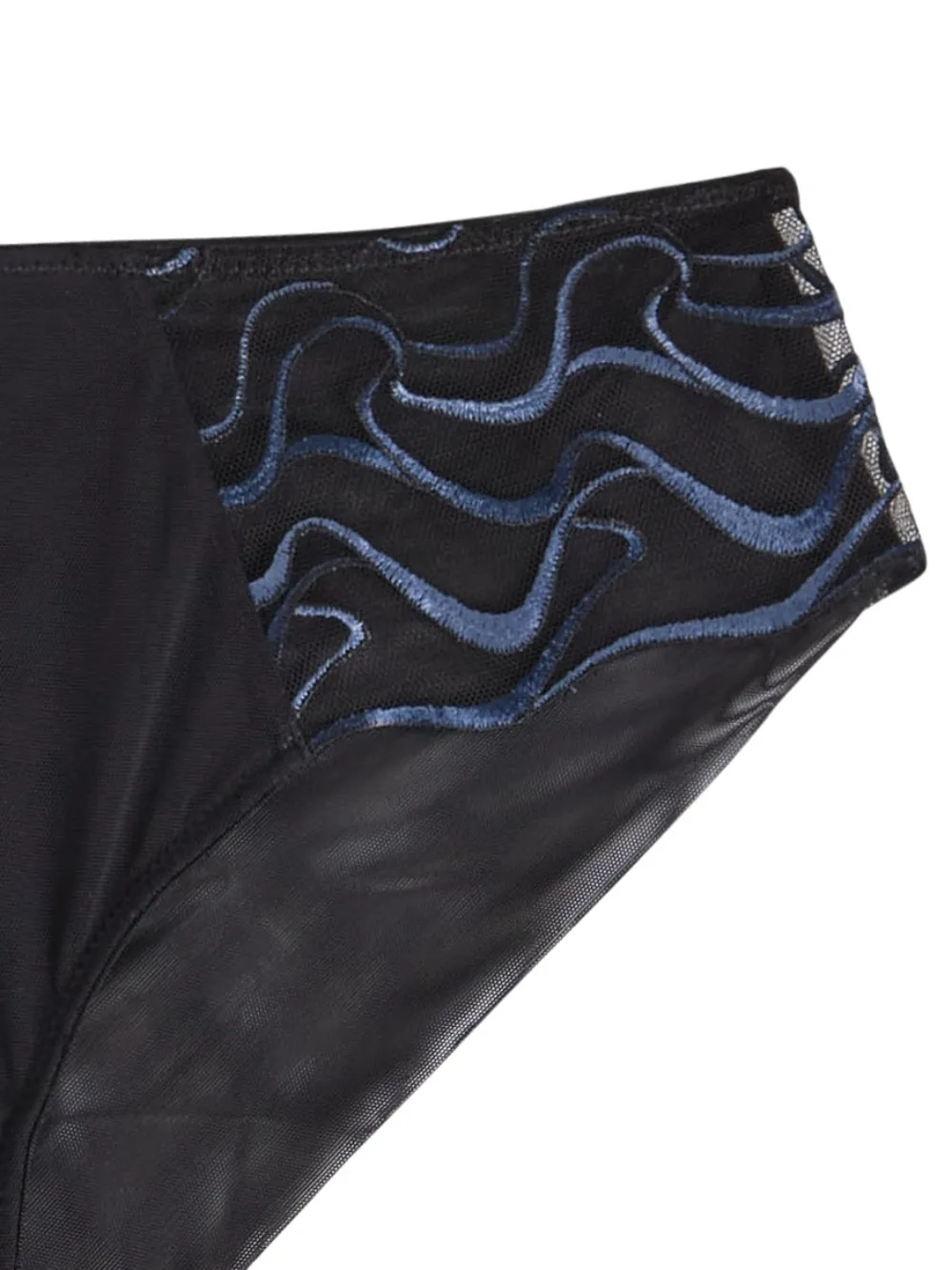 Wacoal Mayumi mesh slip met borduurwerk - Zwart