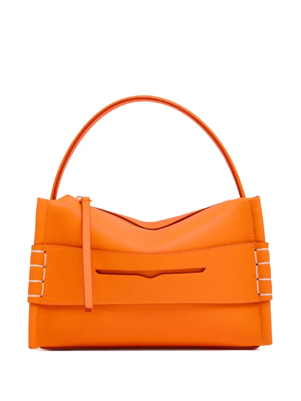 JW Anderson Small Loafer Leather Shoulder Bag in Orange