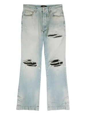 AMIRI distressed-effect Flared Jeans | Blue | FARFETCH CA