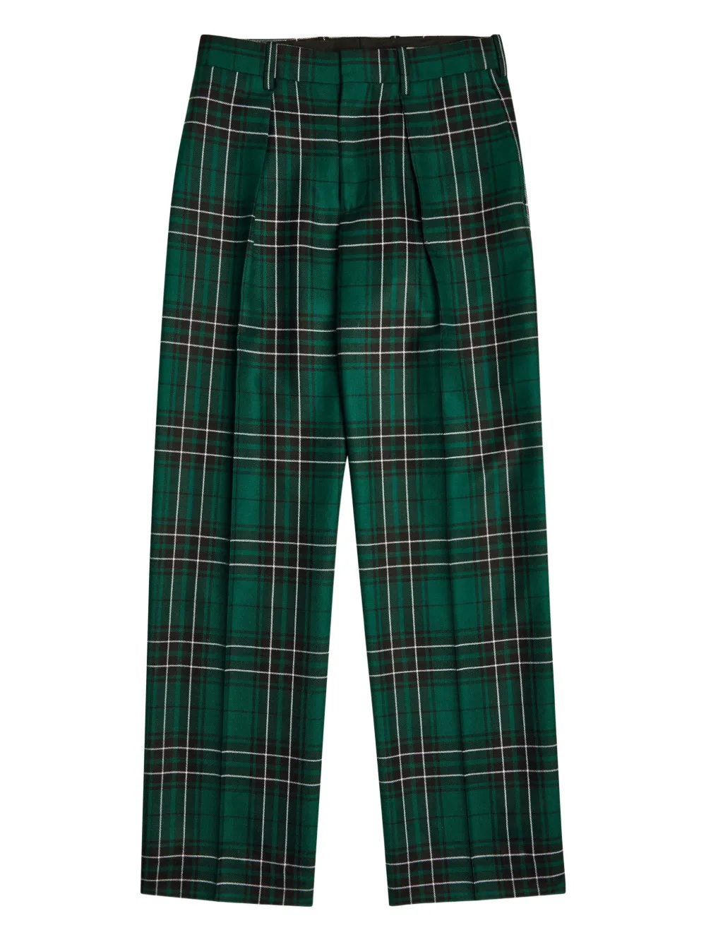 JW Anderson Pantaloni con motivo tartan - Verde