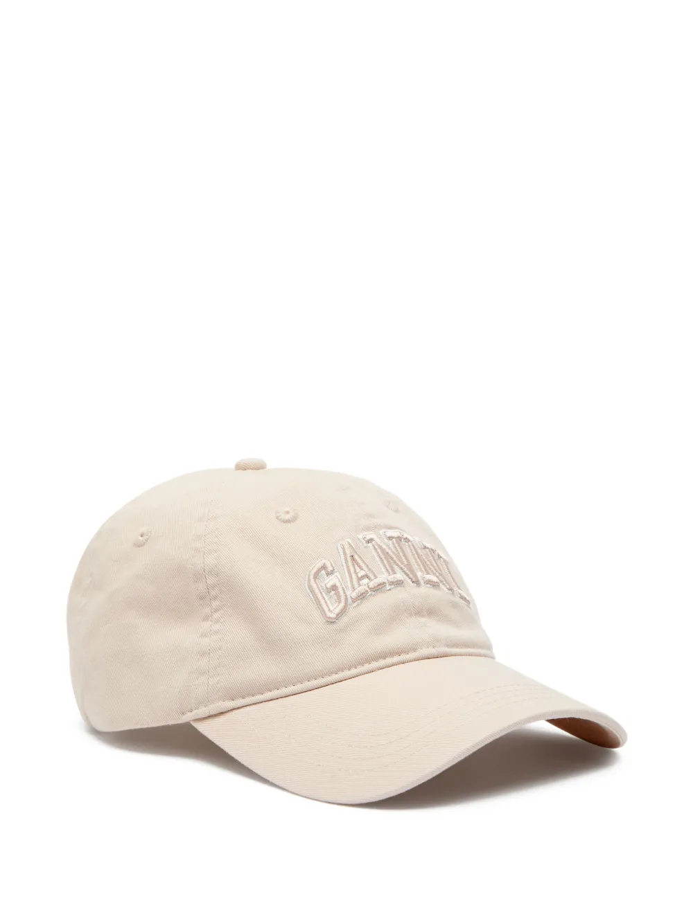 GANNI logo-embroidered cap - Toni neutri