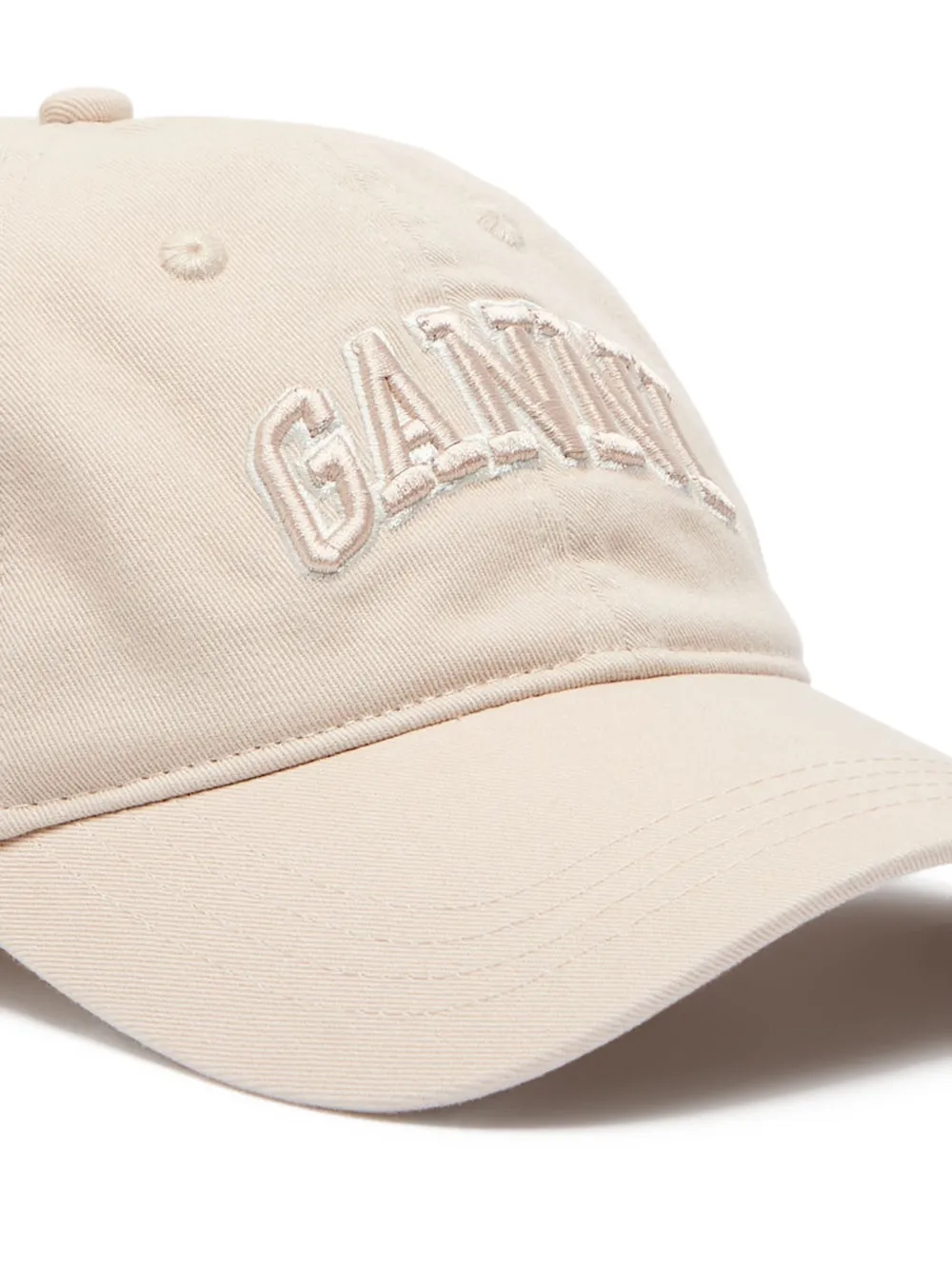  Ganni Logo-embroidered Cap - Neutrals 