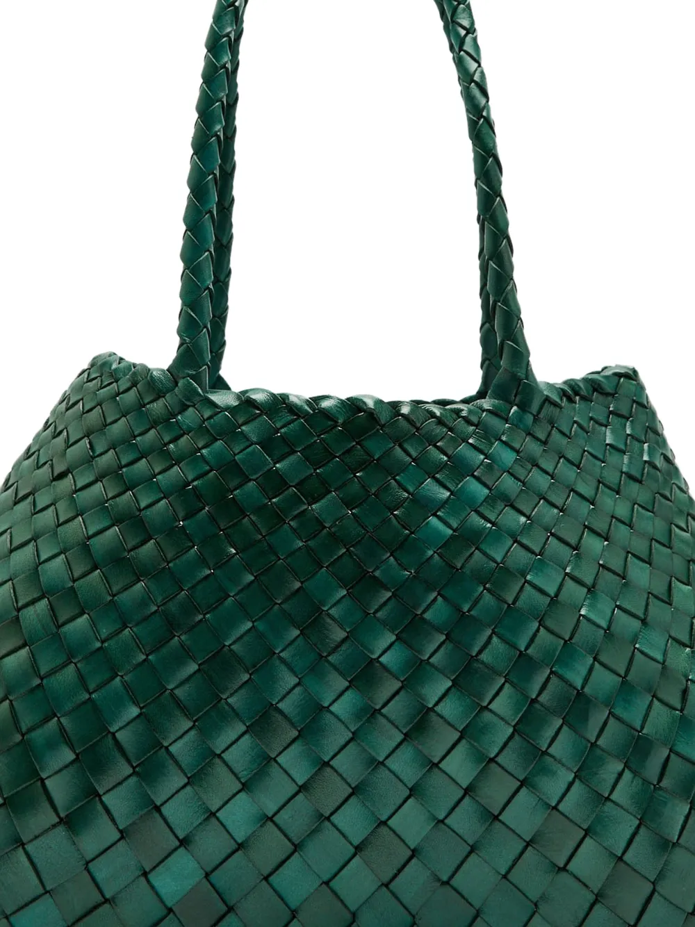 DRAGON DIFFUSION Santa Croce gevlochten shopper - Groen