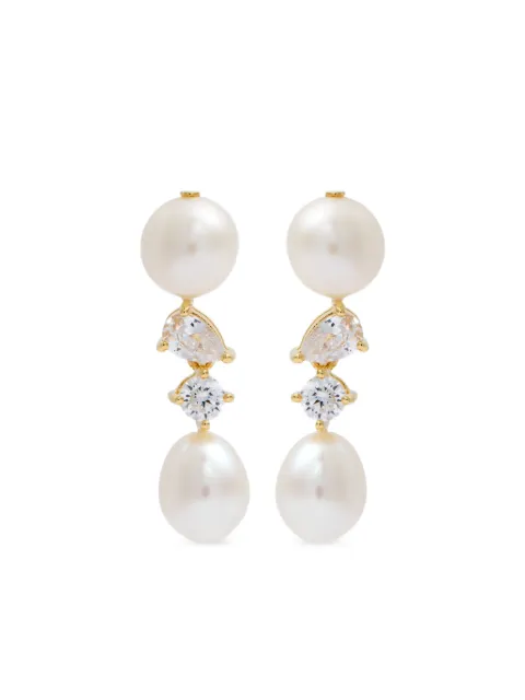 Completedworks aretes con perlas y circonita cúbica