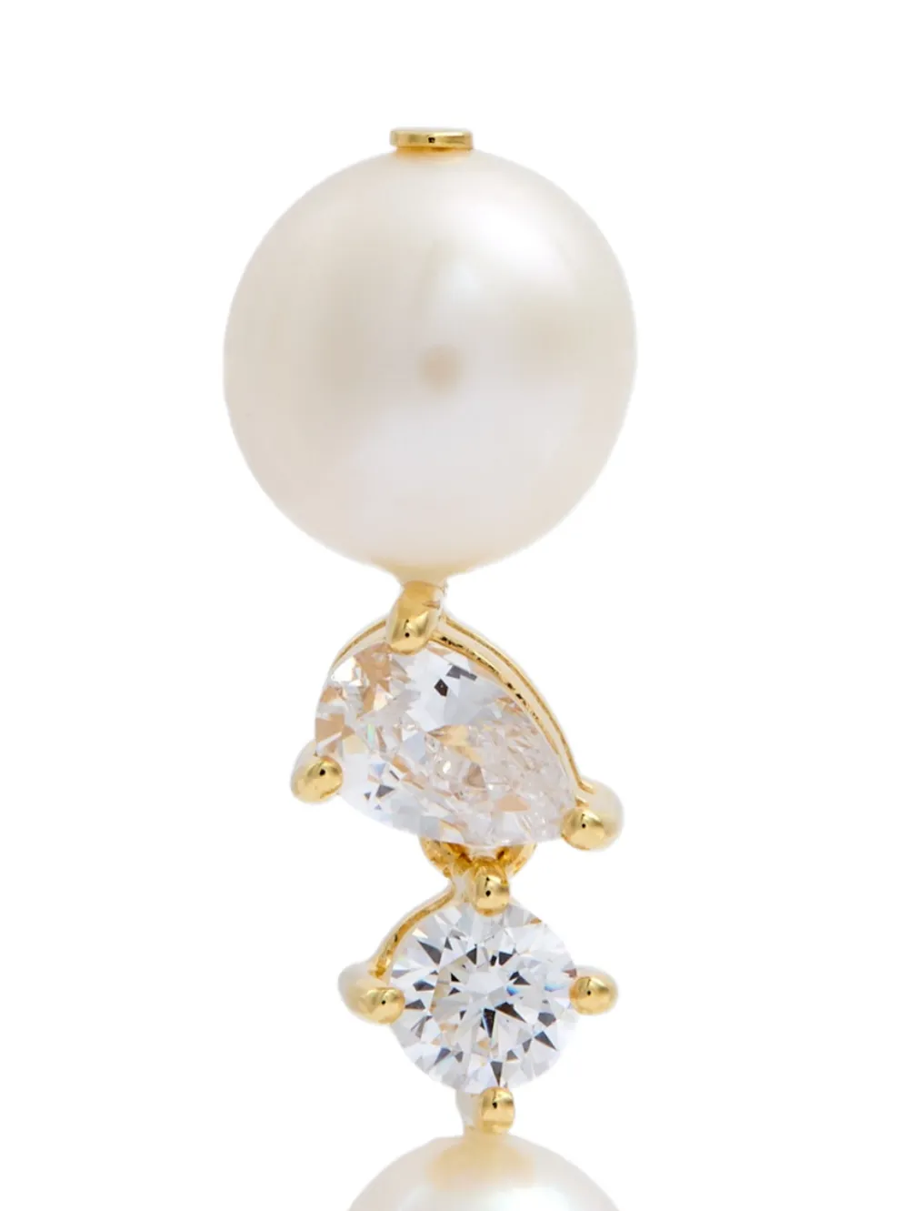 Completedworks Pearl and Cubic Zirconia Embellished Earrings in Gold, view 2