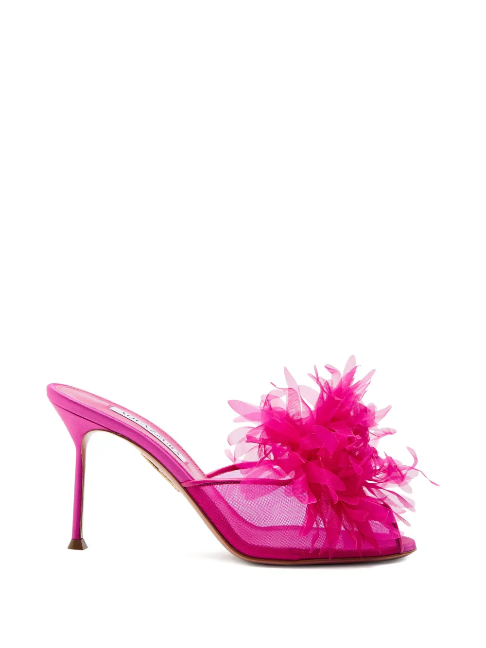 Aquazzura Poeme flower-appliqué open toe sandals Roze