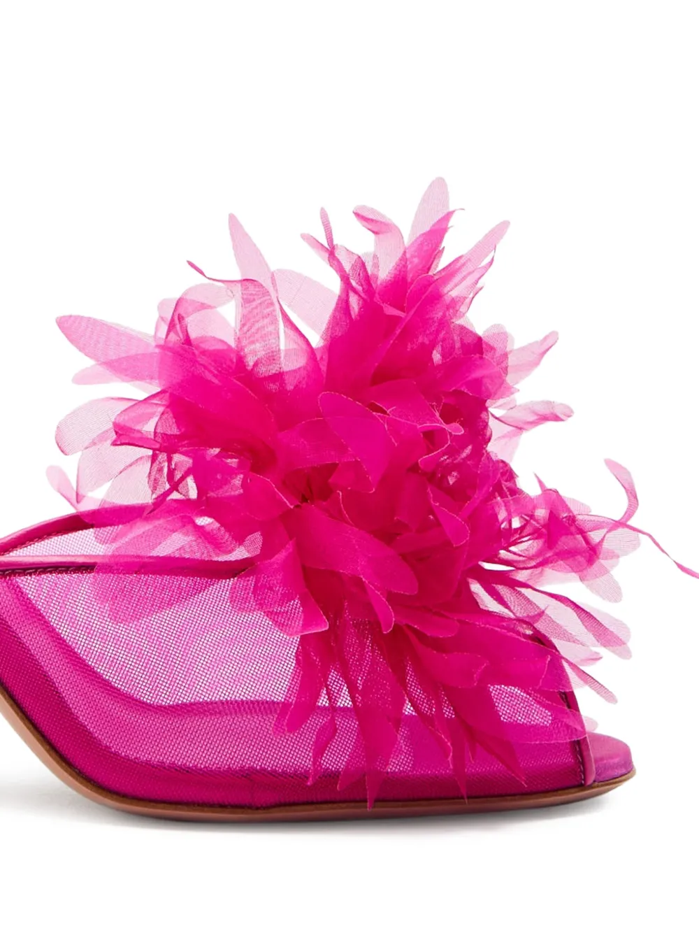 Aquazzura Poeme flower-appliqué open toe sandals Roze